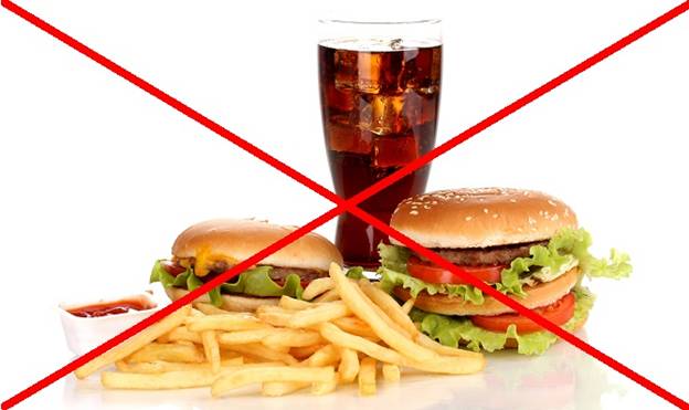 Отказ от жирной и мучной пищи